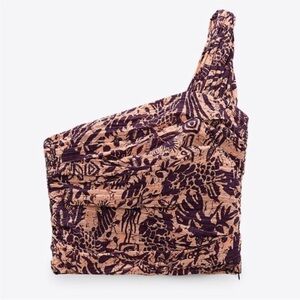 Zara One shoulder ruched crop top